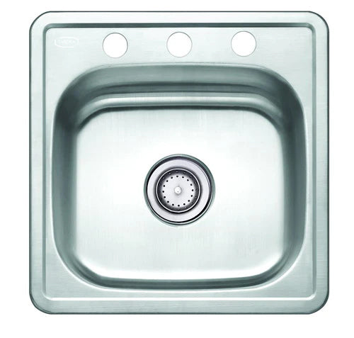 Cascata Stainless Steel Sink Topmount 15 inch 20 Gauge