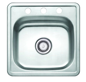 Cascata Stainless Steel Sink Topmount 15 inch 20 Gauge