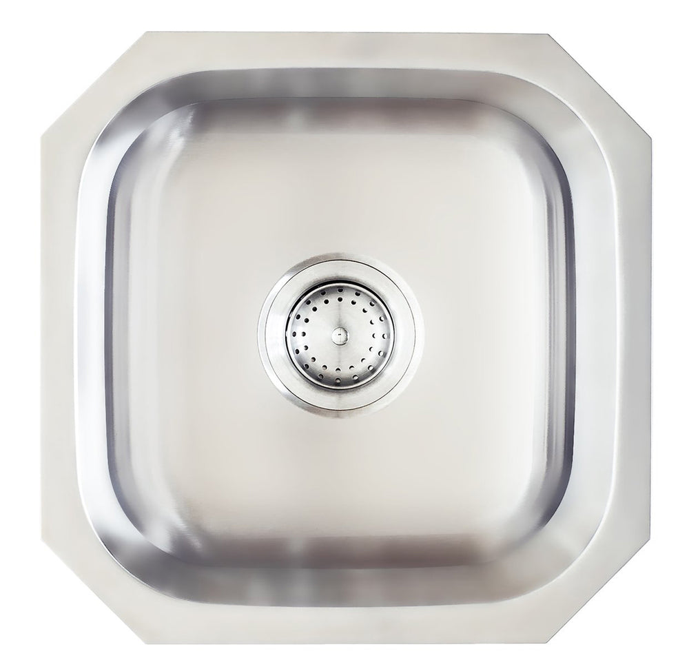 Cascata Stainless Steel Bar Sink Undermount 16 inch 18 Gauge