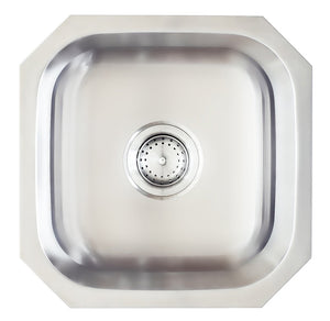 Cascata Stainless Steel Bar Sink Undermount 16 inch 18 Gauge