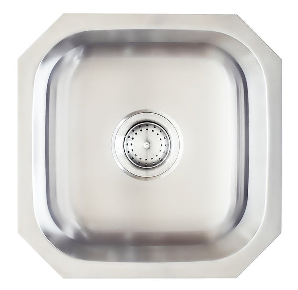 Cascata Stainless Steel Bar Sink Undermount 16 inch 18 Gauge