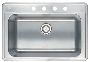 Cascata Stainless Steel Sink Topmount 33 inch 18 Gauge