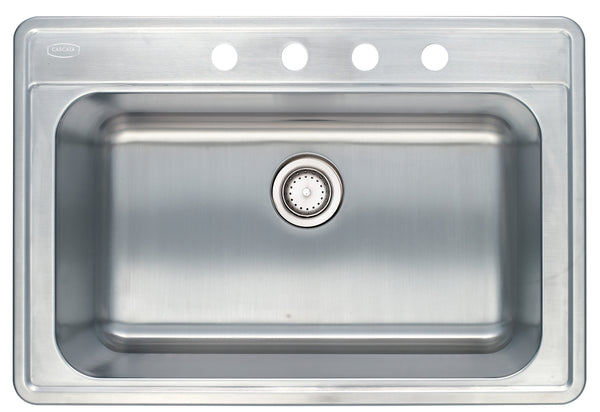 Cascata Stainless Steel Sink Topmount 33 inch 18 Gauge