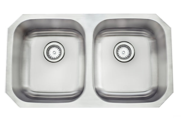 Cascata Stainless Steel Sink Undermount 32 inch 50/20 Double Basin