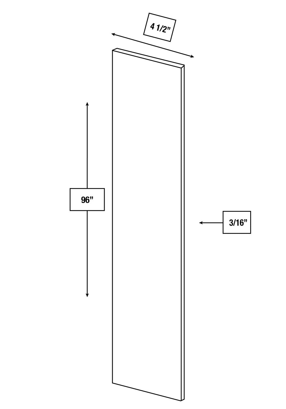 Arctic Mist Slim Shaker 8 ft. Toe Kick Molding