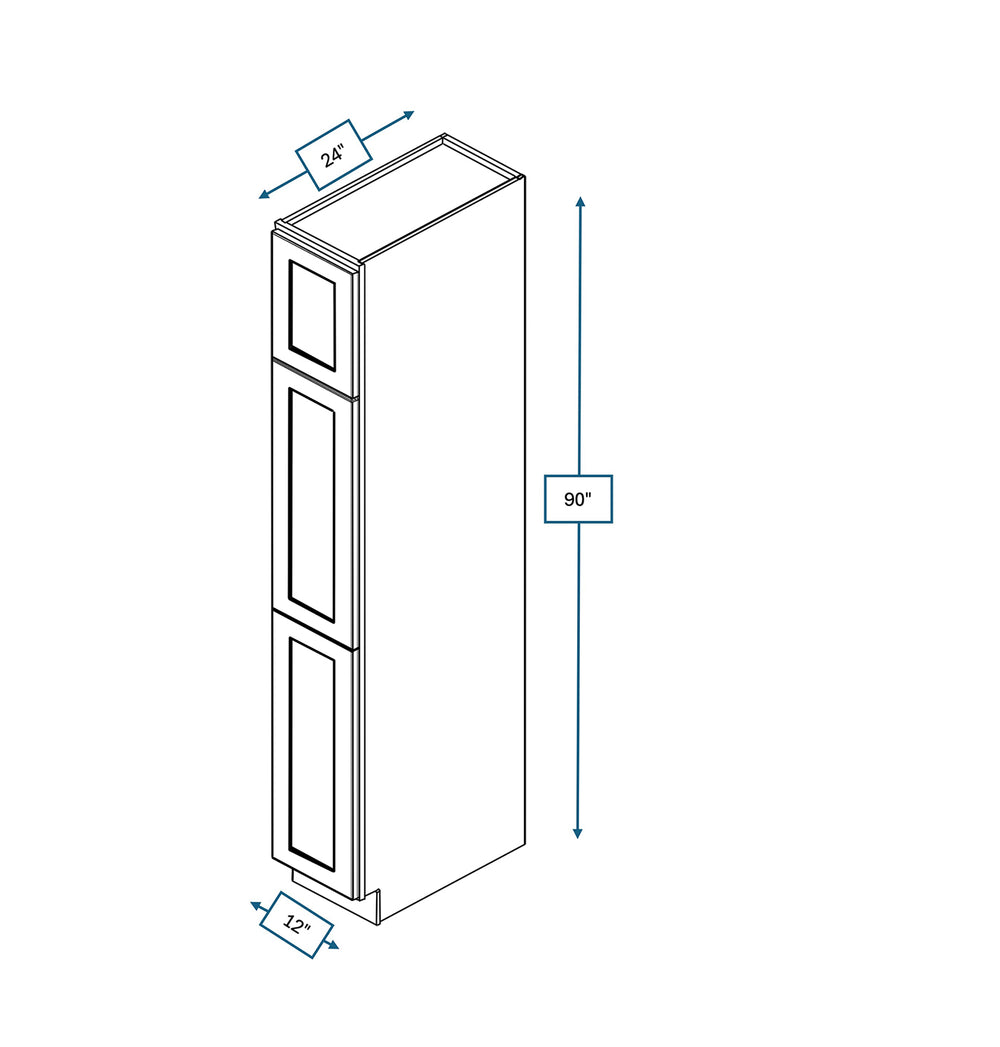 Platinum Grey 12 in. Wide x 24 in. Deep x 90 in. Tall - Utility Shaker Cabinet