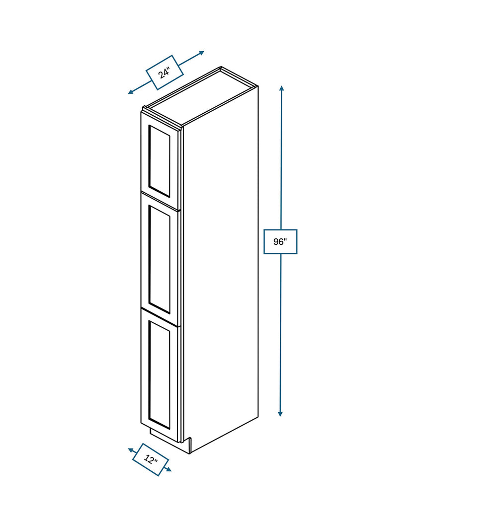 Platinum Grey 12 in. Wide x 24 in. Deep x 96 in. Tall - Utility Shaker Cabinet