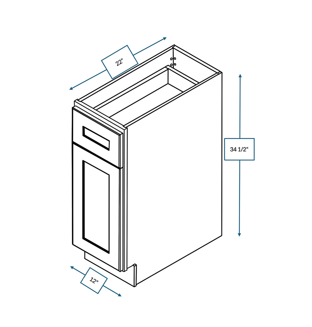 Platinum Grey 12 in. Wide x 24 in. Deep x 34.5 in. Tall - Base Shaker Cabinet