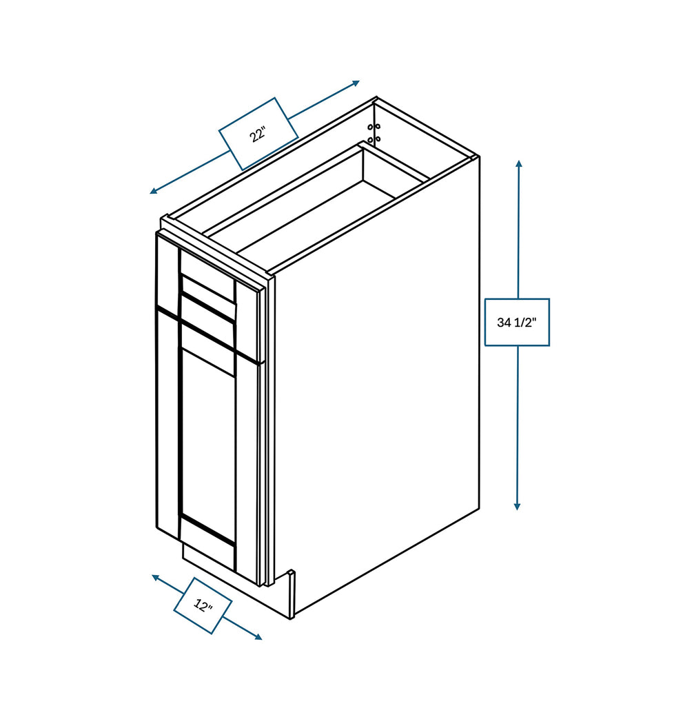 Malibu White Shaker 12 in. 3-Drawer Vanity Base Cabinet