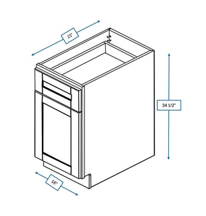 Malibu White 18 in. Wide x 21 in. Deep x 34.5 in. Tall - 2-Drawer Vanity Base Shaker Cabinet