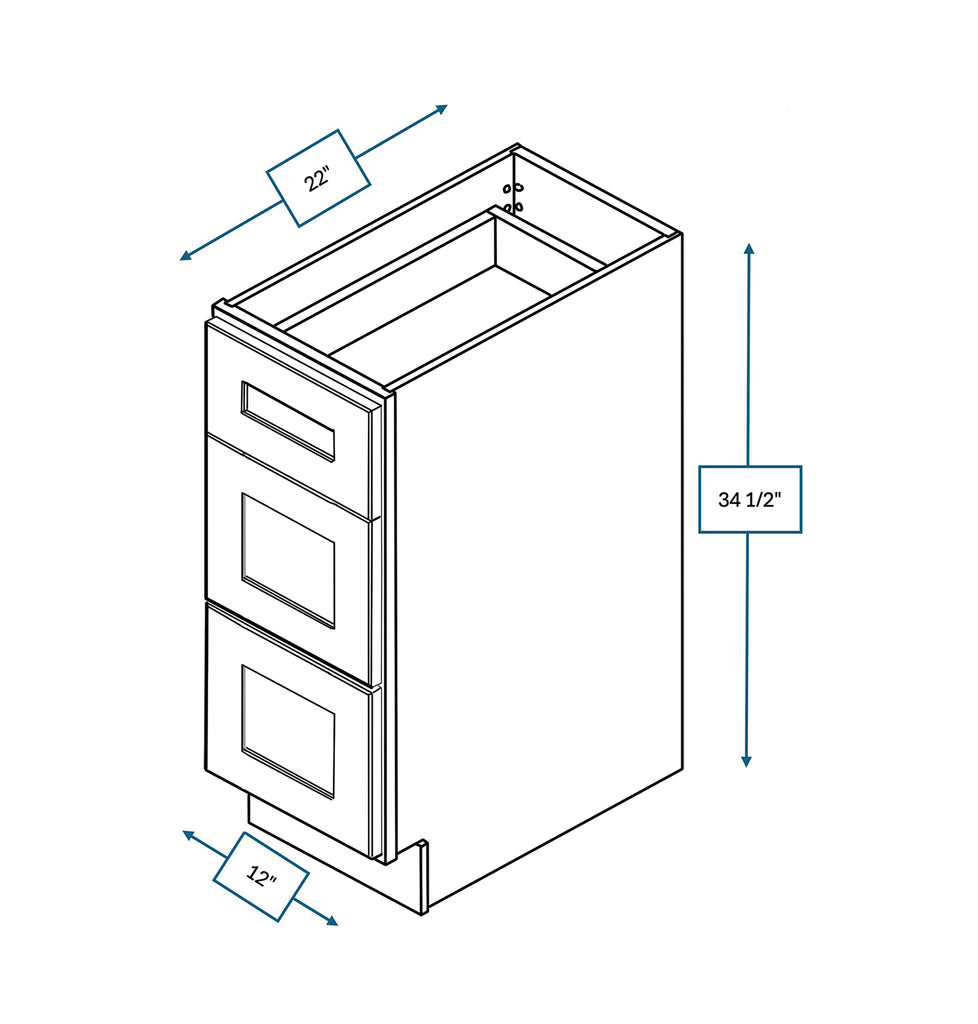 Nantucket Bluff Shaker Vanity Drawer Base 12 in. x 21 in. x 34.5 in.
