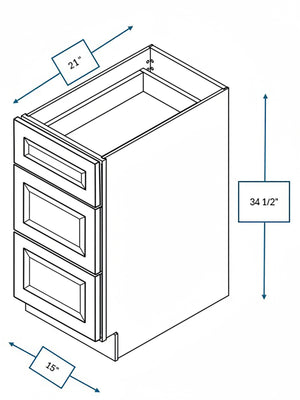 Harbour Town White Bevel Shaker Drawer Vanity Base Cabinet 15 in. x 21 in. x 34.5 in.