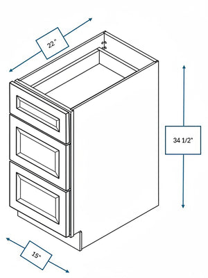 Sea Pines Green Bevel Shaker Drawer Vanity Base Cabinet 15 in. x 21 in. x 34.5 in.