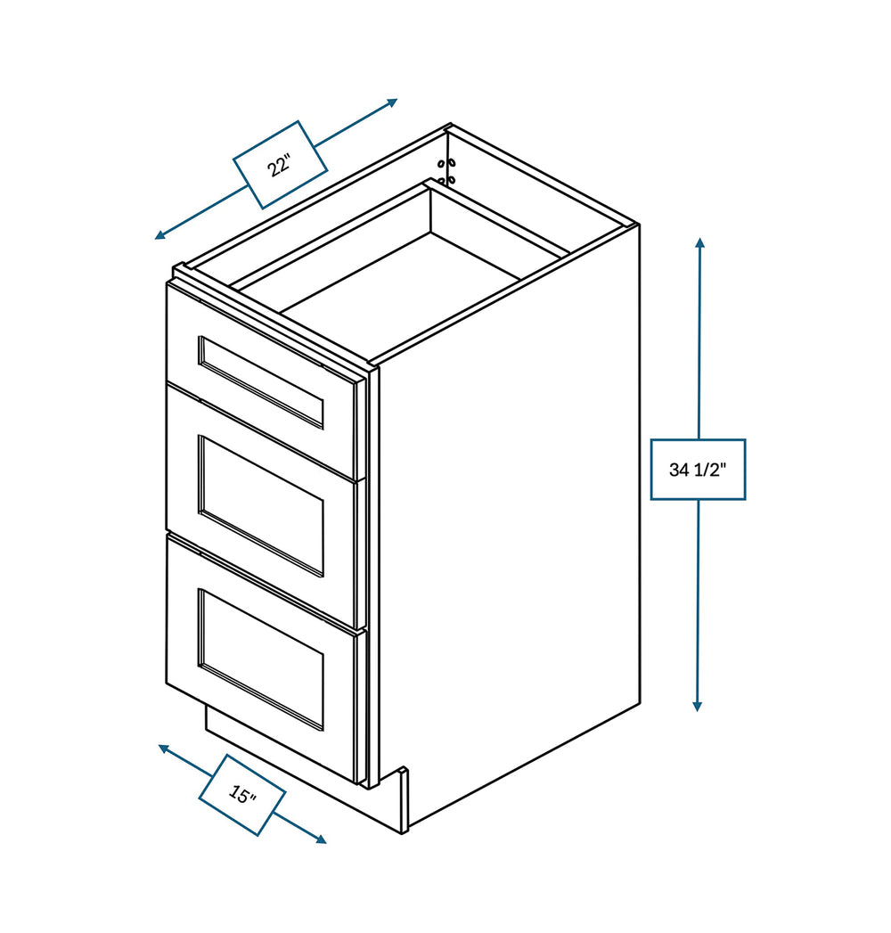 Builder's Pride Bluff Shaker Drawer Vanity Base Cabinet 15 in. x 21 in. x 34.5 in.