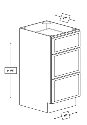 Franklin White Slim Shaker Drawer Vanity Base Cabinet 15 in. x 21 in. x 34.5 in.