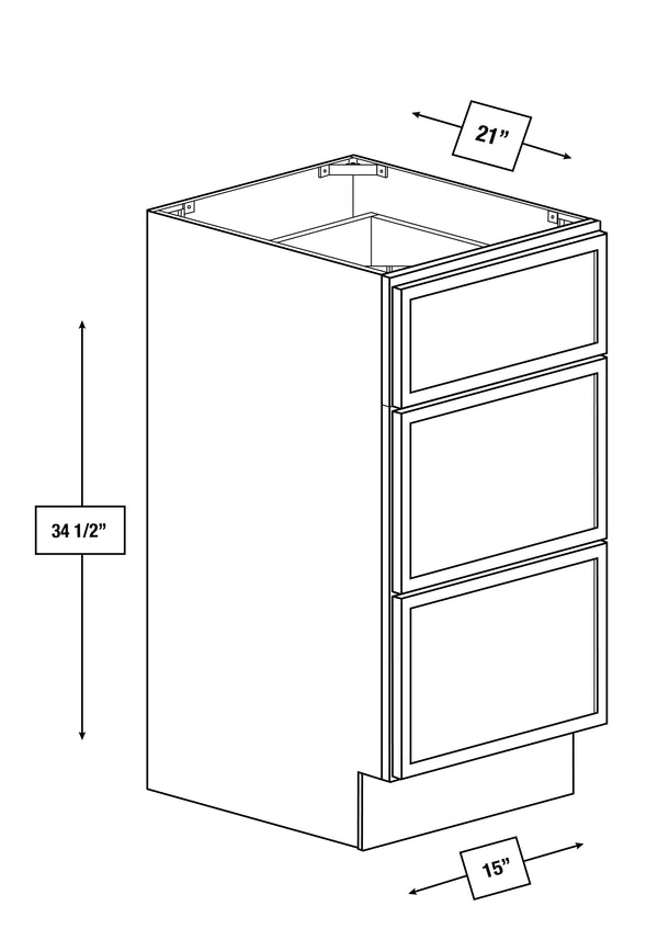 Arctic Mist Slim Shaker Drawer Vanity Base Cabinet 15 in. x 21 in. x 34.5 in.