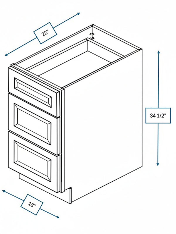 Wexford White Oak Bevel Shaker Drawer Vanity Base Cabinet 18 in. x 21 in. x 34.5 in.