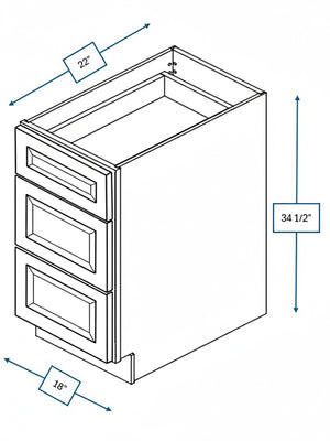 Sea Pines Green Bevel Shaker Drawer Vanity Base Cabinet 18 in. x 21 in. x 34.5 in.