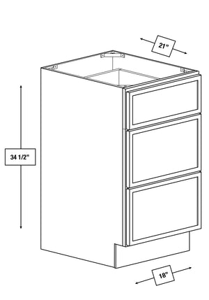 Franklin White Slim Shaker Drawer Vanity Base Cabinet 18 in. x 21 in. x 34.5 in.