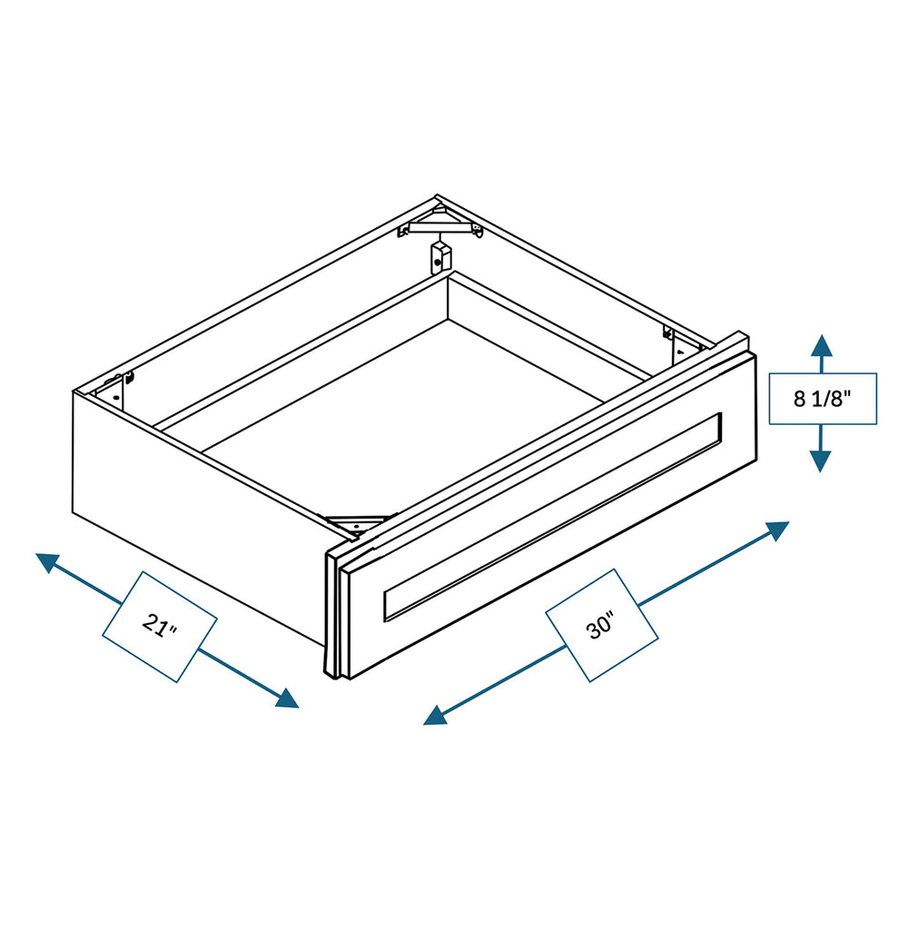 Nantucket Bluff 30 in. Wide x 21 in. Deep x 8.125 in. Tall - Vanity Knee Drawer for Shaker Cabinet