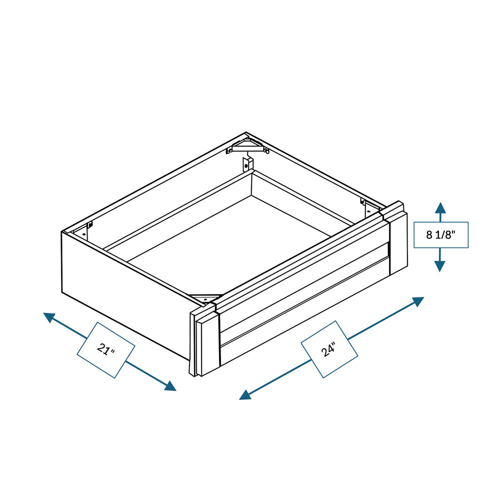 Malibu White 24 in. Wide x 21 in. Deep x 8.125 in. Tall - Vanity Knee Drawer for Shaker Cabinet