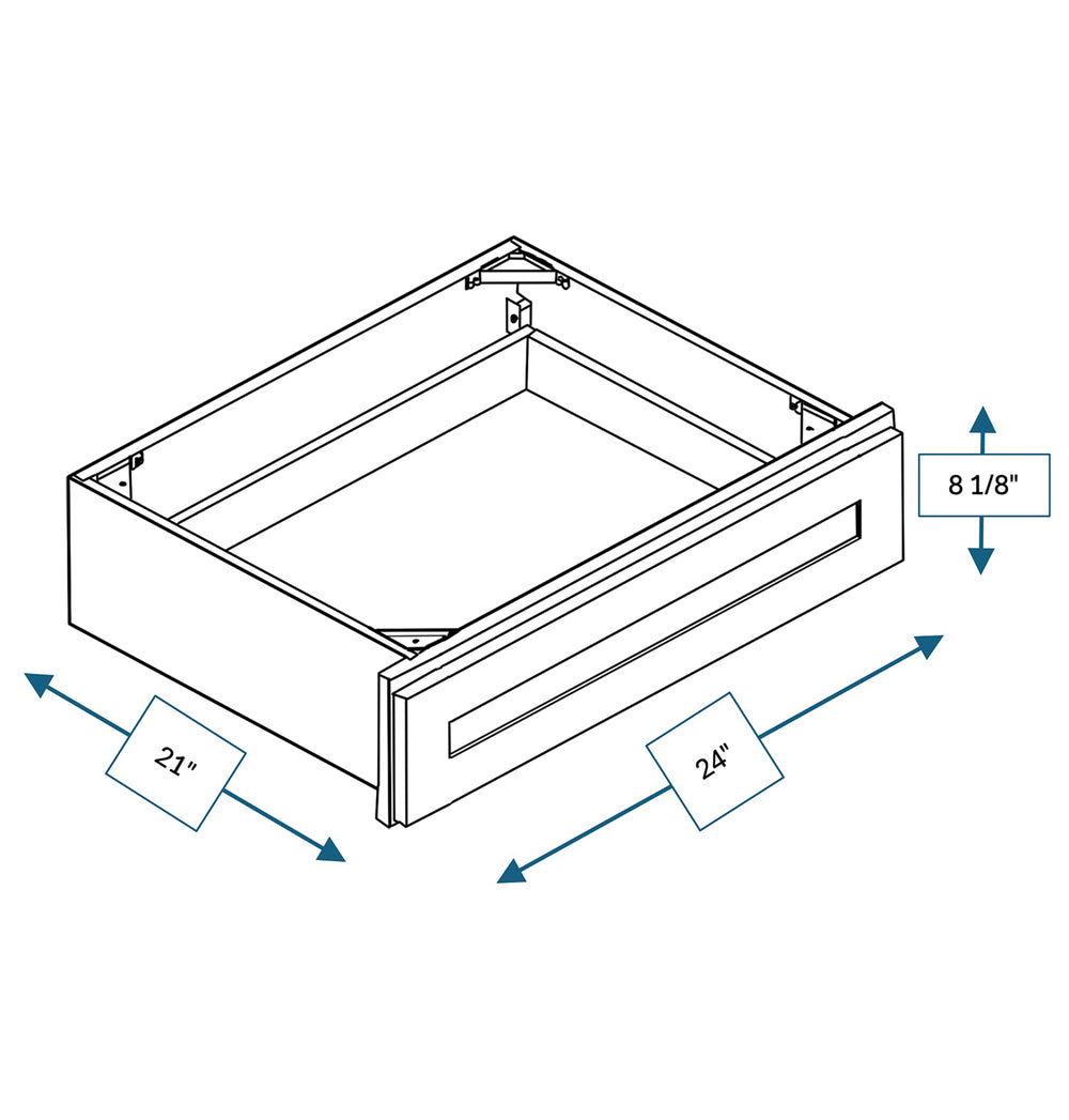 Nantucket Bluff 24 in. Wide x 21 in. Deep x 8.125 in. Tall - Vanity Knee Drawer for Shaker Cabinet