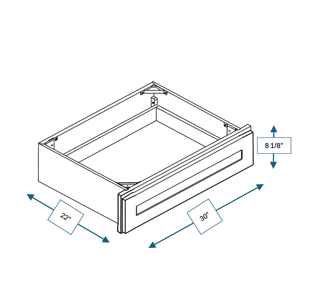 Nantucket Bluff Shaker 30 in. Vanity Knee Drawer