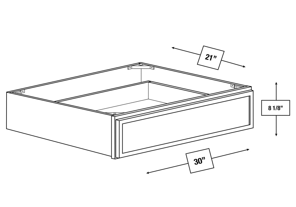 Arctic Mist Slim Shaker 30 in. Vanity Knee Drawer