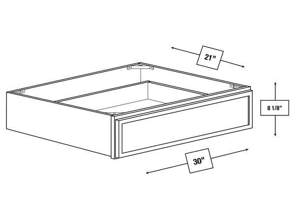 Arctic Mist Slim Shaker 30 in. Vanity Knee Drawer