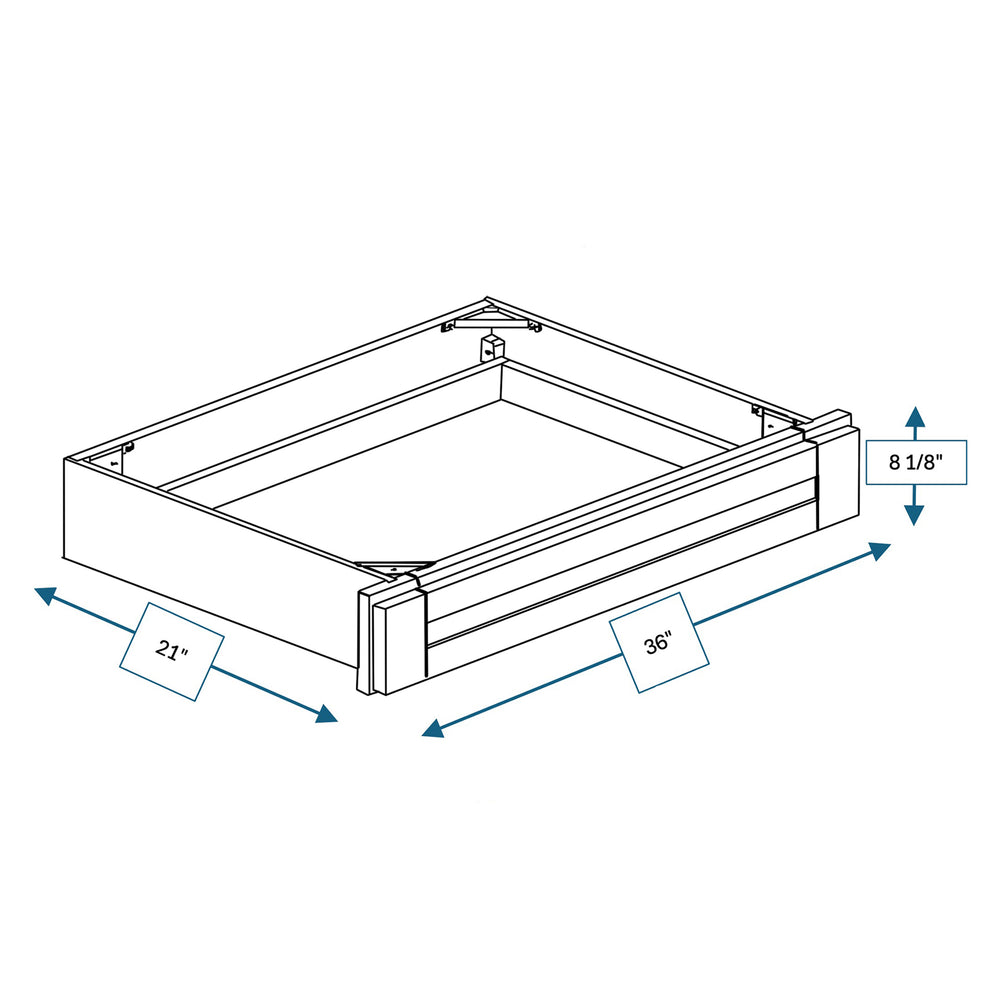 Malibu White 36 in. Wide x 21 in. Deep x 8.125 in. Tall - Vanity Knee Drawer for Shaker Cabinet