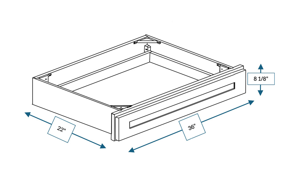 Nantucket Bluff Shaker 36 in. Vanity Knee Drawer