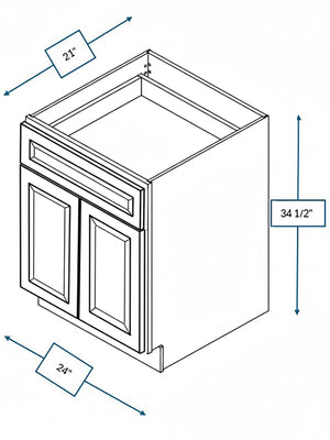 Montpelier Sage Raised Panel 24 in. Vanity Sink Base Cabinet