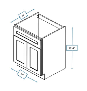 Hampton Pewter 24 in. Wide x 21 in. Deep x 34.5 in. Tall - Vanity Sink Base Shaker Cabinet