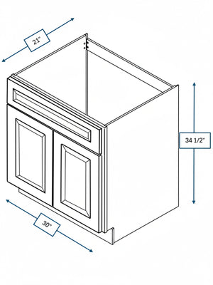 Chalet White Raised Panel 30 in. Vanity Sink Base Cabinet