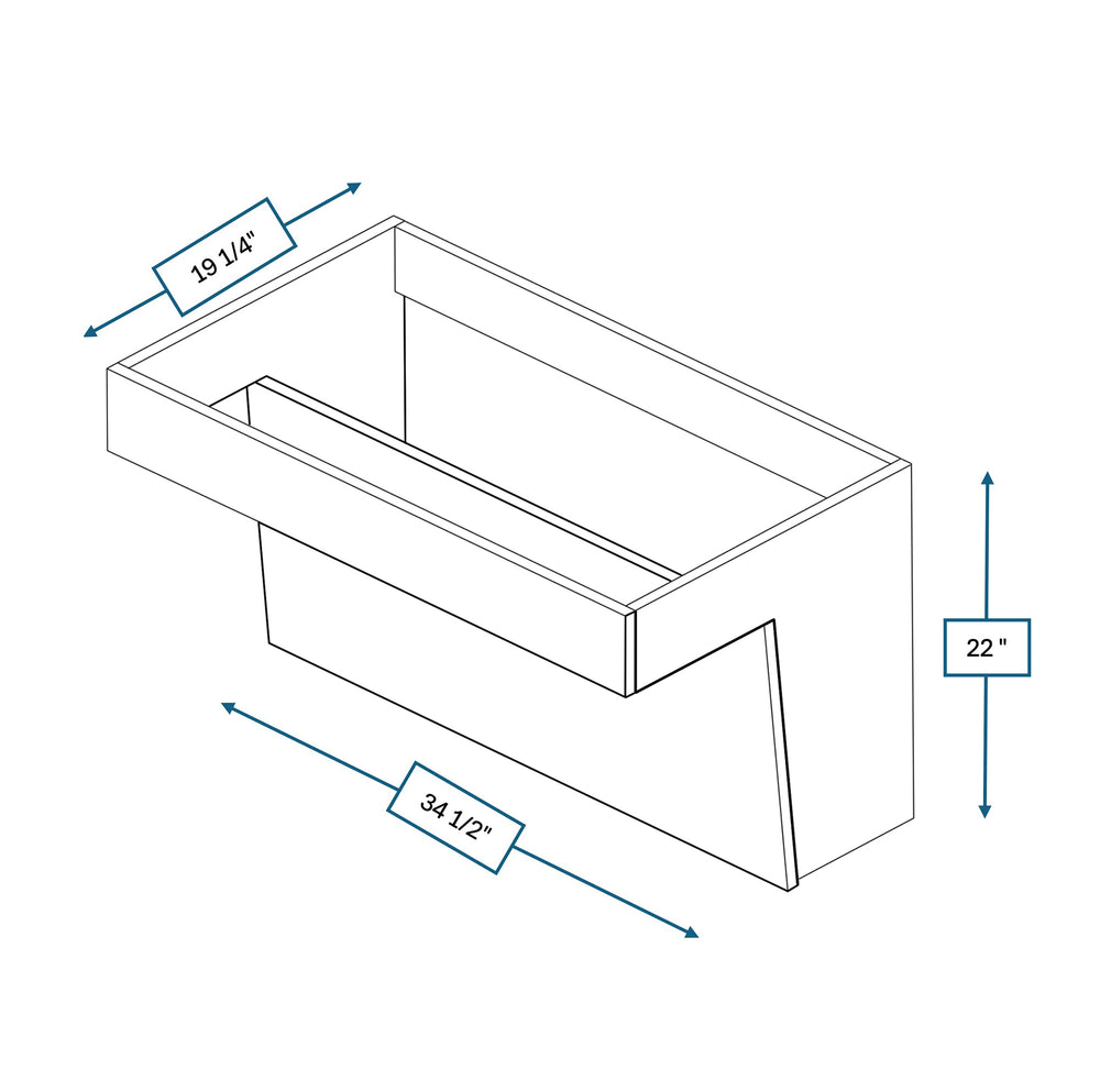 Builder's Pride White Shaker 36 in. ADA Vanity Sink Base Cabinet (Front Sold Separately)