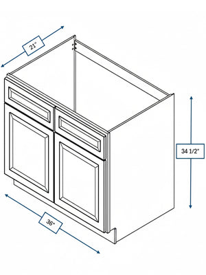 Chalet White Raised Panel 36 in. Vanity Sink Base Cabinet