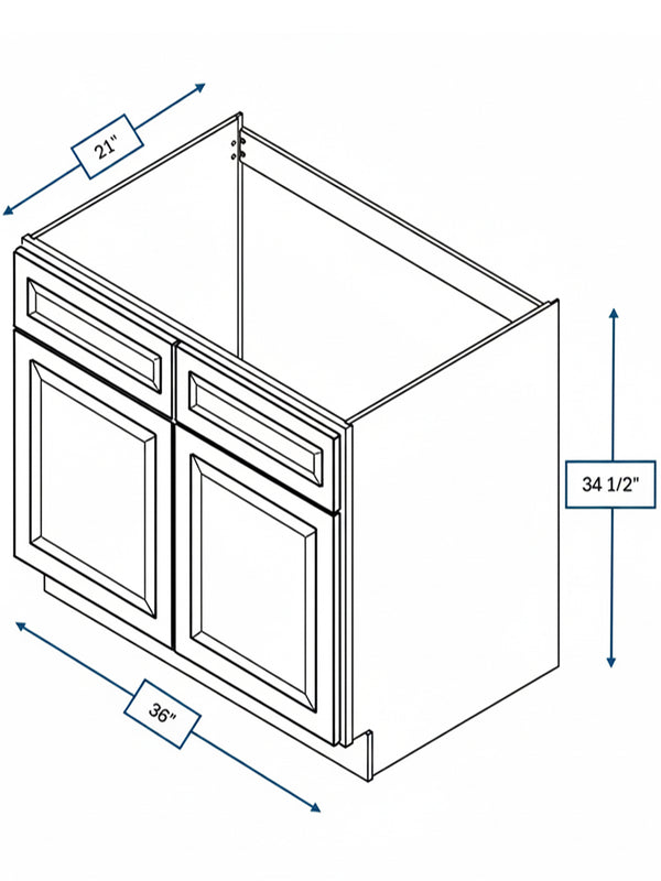 Chalet White Raised Panel 36 in. Vanity Sink Base Cabinet