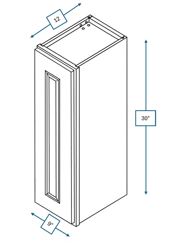 Montpelier Sage Raised Panel 9 in. x 30 in. Wall Cabinet