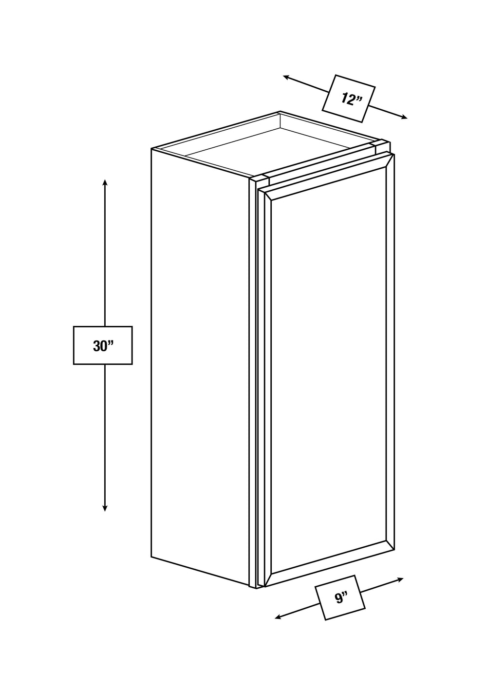 Franklin White Slim Shaker 9 in. x 30 in. Wall Cabinet