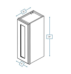 Platinum Grey 9 in. Wide x 12 in. Deep x 30 in. Tall - Wall Shaker Cabinet