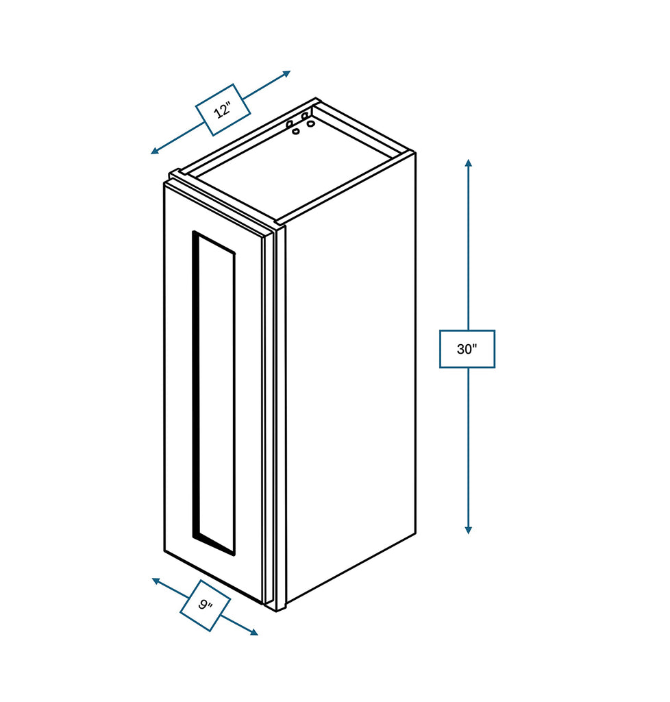 Platinum Grey Shaker 9 in. x 30 in. Wall Cabinet