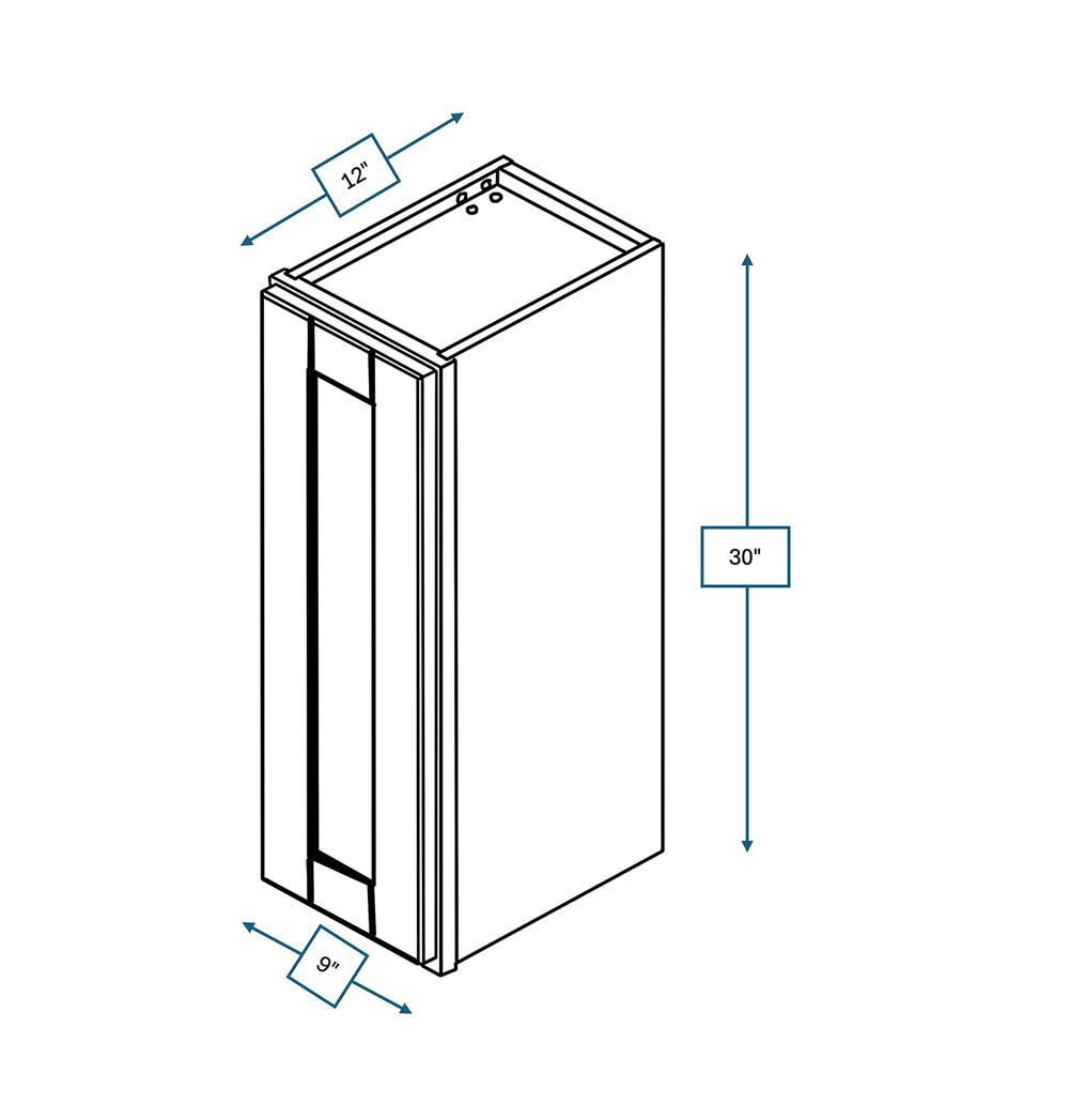 Malibu White 9 in. Wide x 12 in. Deep x 30 in. Tall - Wall Shaker Cabinet