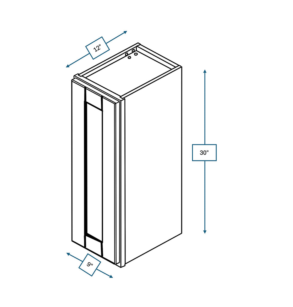 Malibu White Shaker 9 in. x  30 in. Wall Cabinet