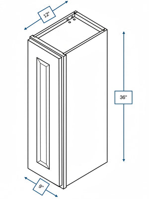 Harbour Town White Bevel Shaker 9 in. x  36 in. Wall Cabinet