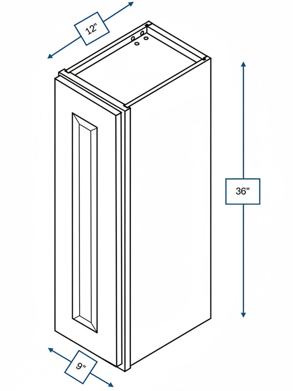 Harbour Town White Bevel Shaker 9 in. x  36 in. Wall Cabinet
