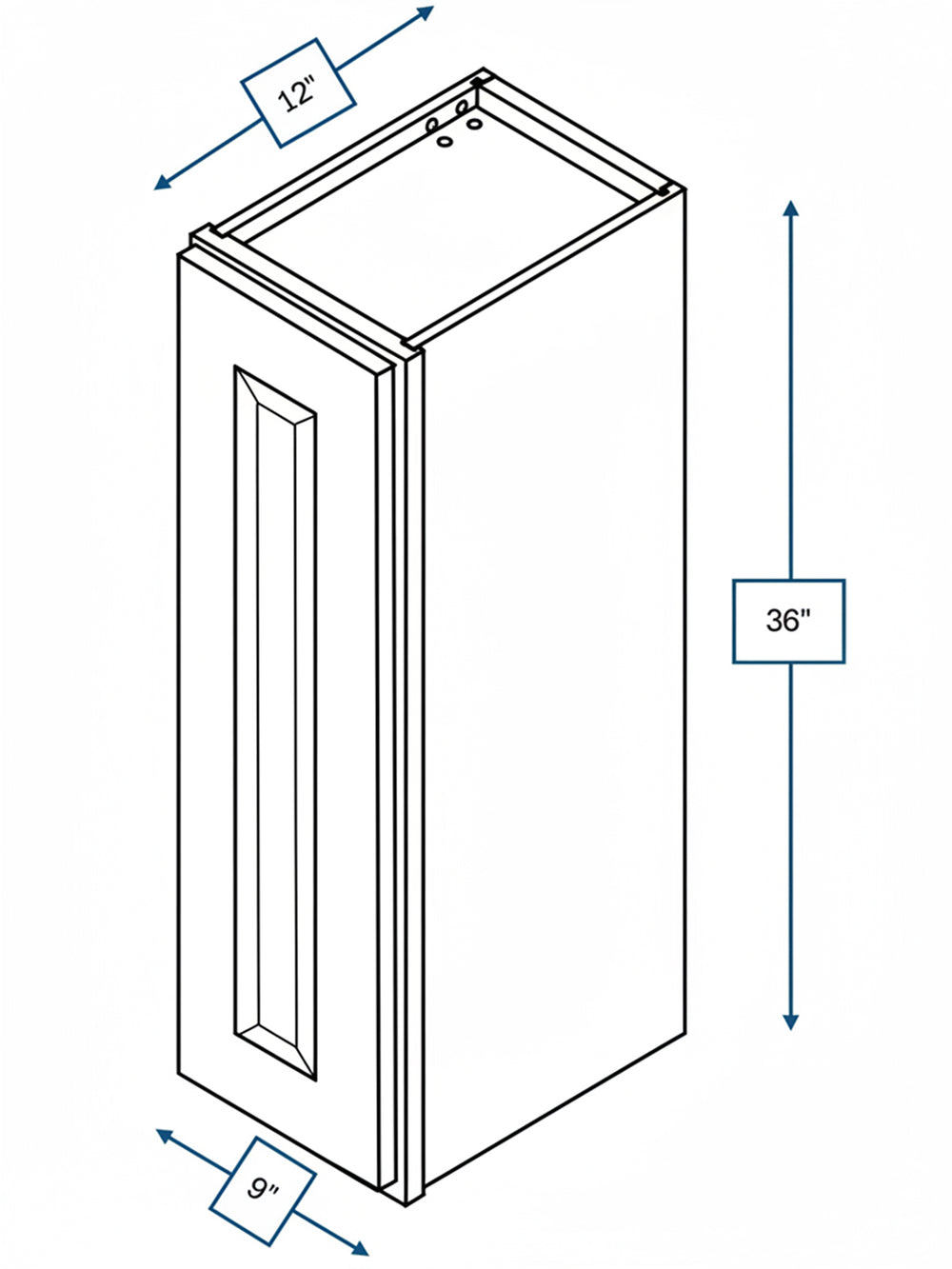 Wexford White Oak Bevel Shaker 9 in. x  36 in. Wall Cabinet