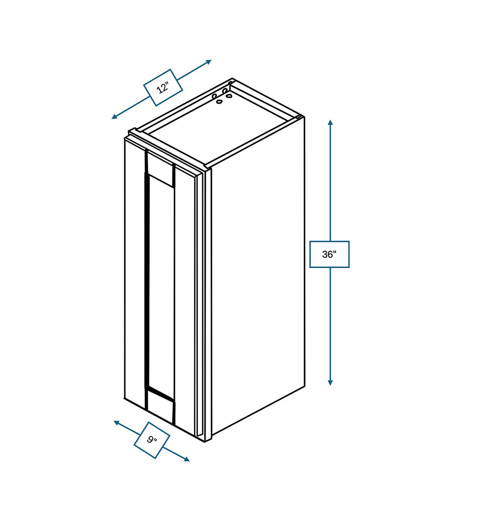 Malibu White 9 in. Wide x 12 in. Deep x 36 in. Tall - Wall Shaker Cabinet