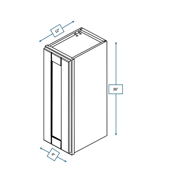 Malibu White 9 in. Wide x 12 in. Deep x 36 in. Tall - Wall Shaker Cabinet