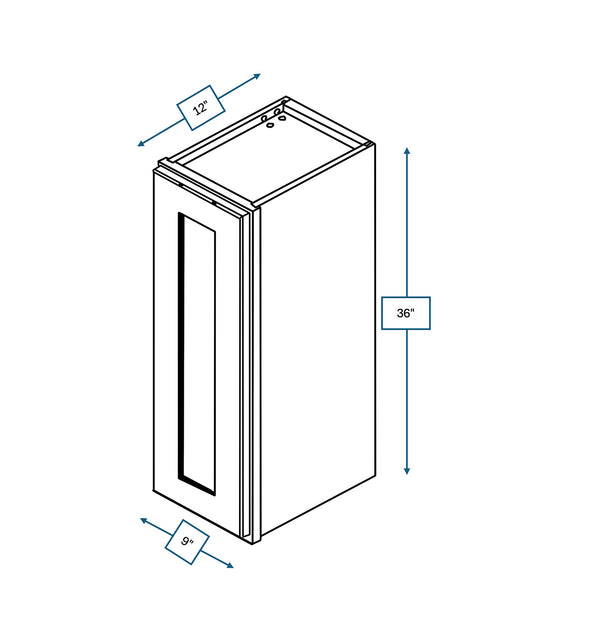 Hampton Pewter 9 in. Wide x 12 in. Deep x 36 in. Tall - Wall Shaker Cabinet