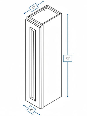 Harbour Town White Bevel Shaker 9 in. x  42 in. Wall Cabinet